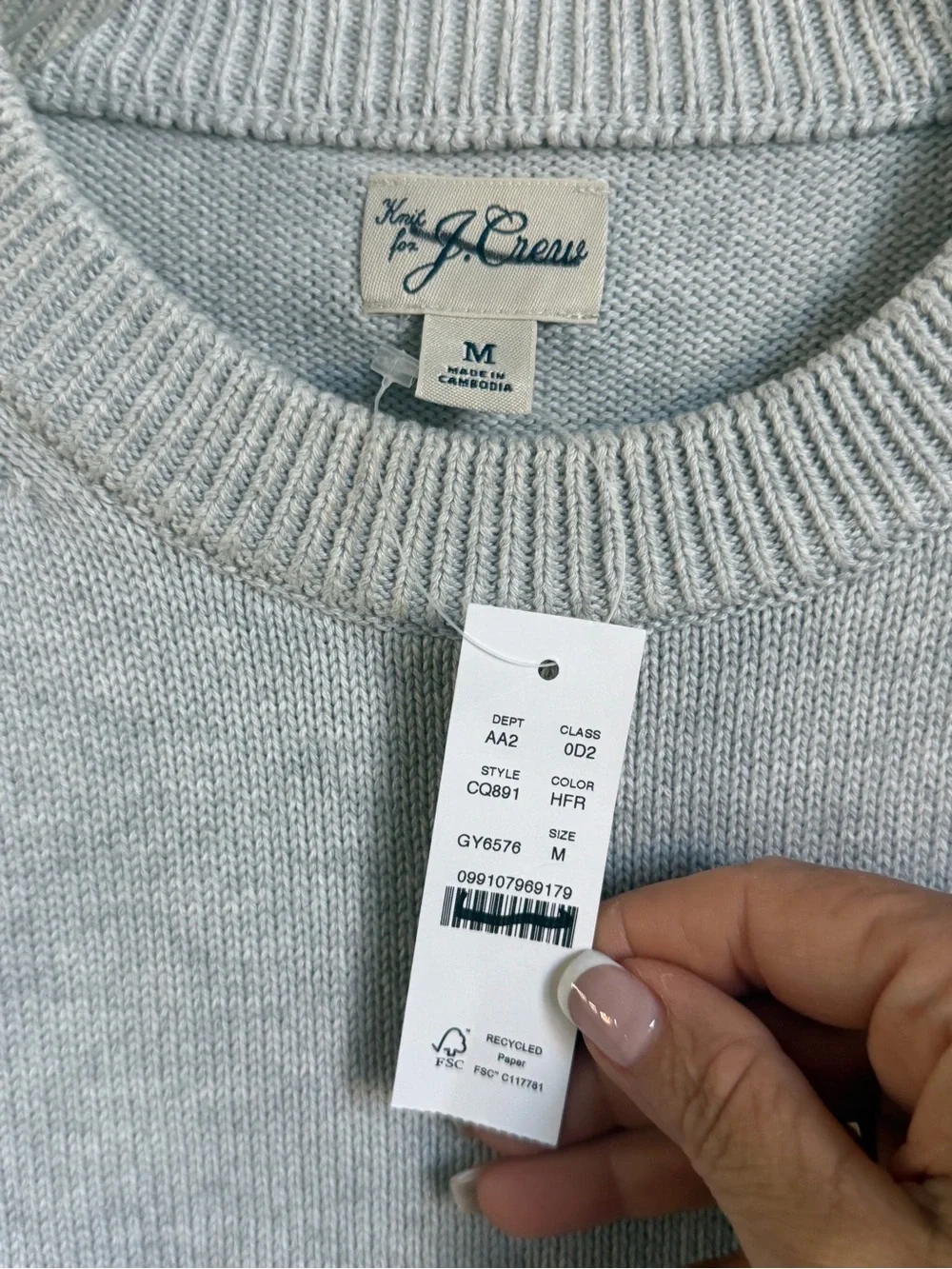 J.Crew Men’s Cotton Crewneck Sweater Gray NWT Size Medium
